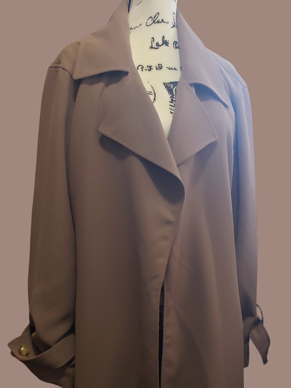 Versa Crepe Drape Oversized Trench Coat, size 18